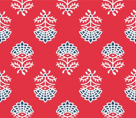 Japanese Flower Bouquet Motif Vector Seamless Pattern