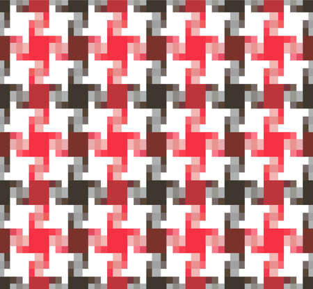 Japanese Geometric Swirl Plaid Vector Seamless Pattern