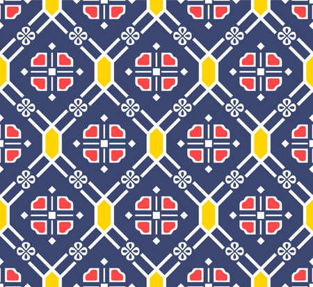 Japanese Hexagon Art Vector Seamless Pattern