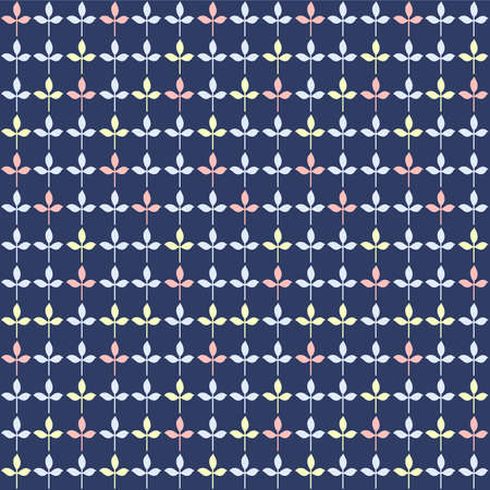 Japanese Leaf Row Vector Seamless Patternのイラスト素材