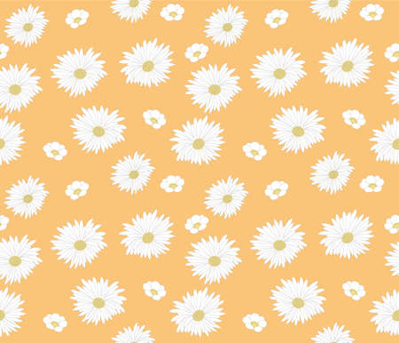 Japanese White Soft Flower Vector Seamless Patternのイラスト素材