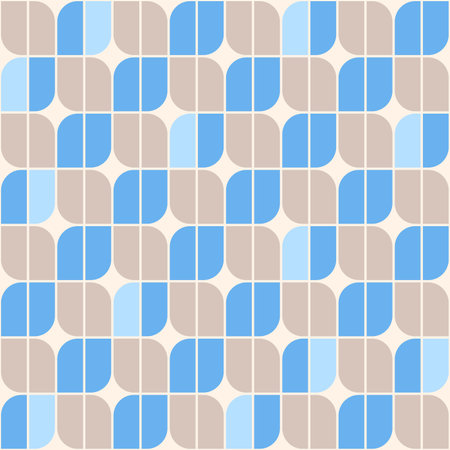 Japanese Geometric Flower Vector Seamless Patternのイラスト素材