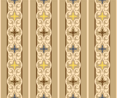 Japanese Star Curl Motif Vector Seamless Patternのイラスト素材