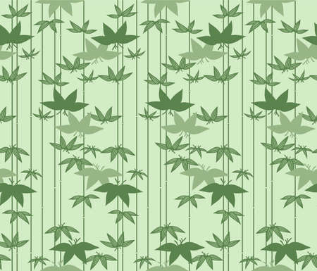 Japanese Bamboo Leaf Stripe Vector Seamless Patternのイラスト素材