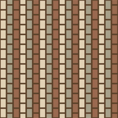 Japanese Brown Plaid Stripe Vector Seamless Patternのイラスト素材