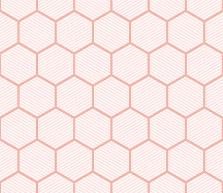Japanese Line Honeycomb Vector Seamless Patternのイラスト素材