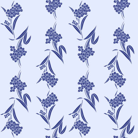 Japanese Curl Bouquet Vector Seamless Patternのイラスト素材