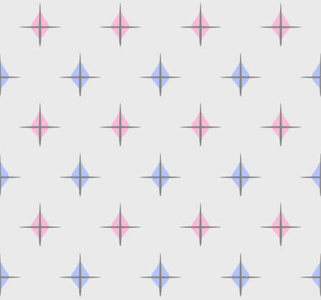 Japanese Sweet Cross Shape Star Vector Seamless Patternのイラスト素材