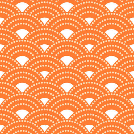 Japanese Ocean Wave Circle Vector Seamless Patternのイラスト素材