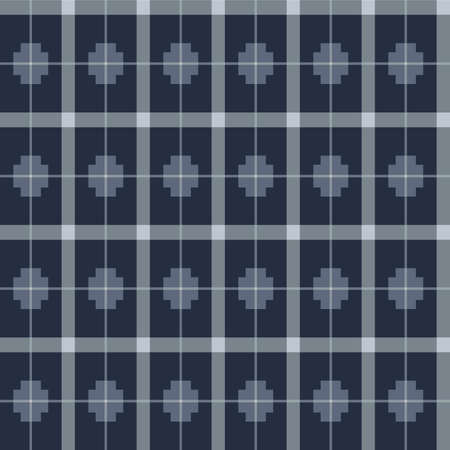 Japanese Cross Shape Plaid Vector Seamless Pattern