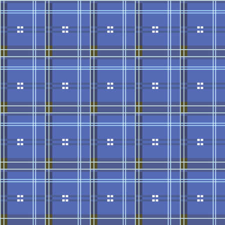 Japanese Blue Padded Plaid Vector Seamless Patternのイラスト素材