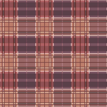 Japanese Brown Plaid Checkered Vector Seamless Patternのイラスト素材