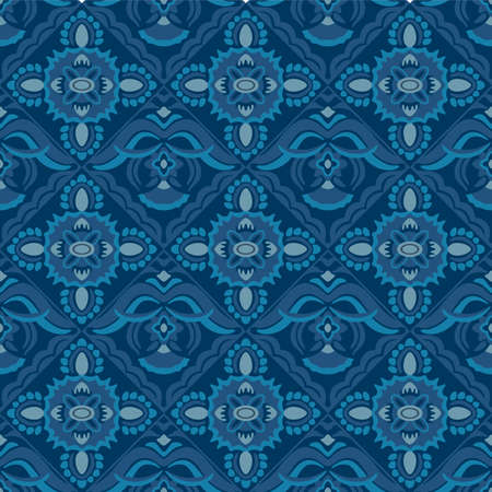 Japanese Art Flower Diamond Motif Vector Seamless Patternのイラスト素材