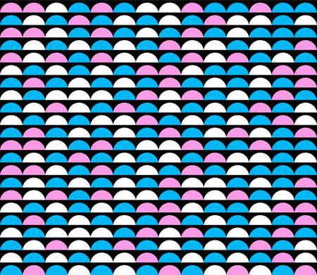 Japanese Colorful Half Circle Wave Vector Seamless Patternのイラスト素材
