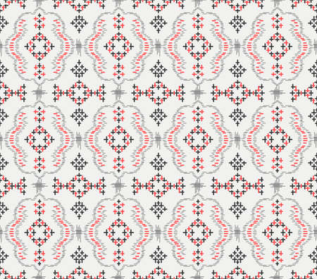 Japanese Embroidery Curl Crest Motif Vector Seamless Pattern