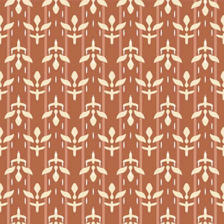 Japanese Flower Motif Stripe Vector Seamless Patternのイラスト素材