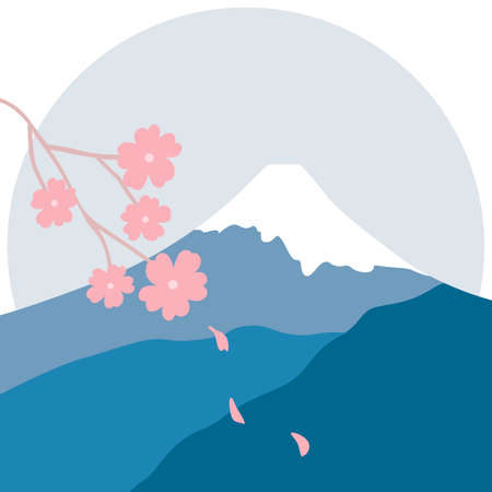 Japanese Cute and Simple Mount Fujiのイラスト素材