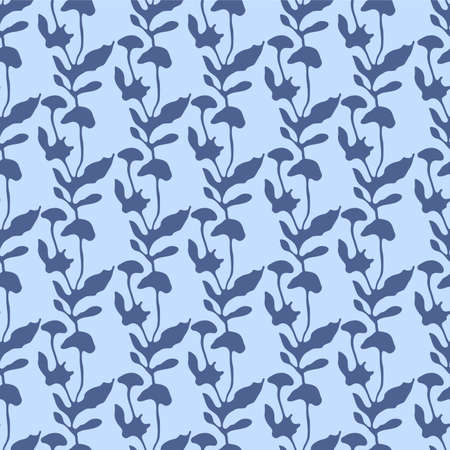 Japanese Leaf Branch Vine Vector Seamless Pattern