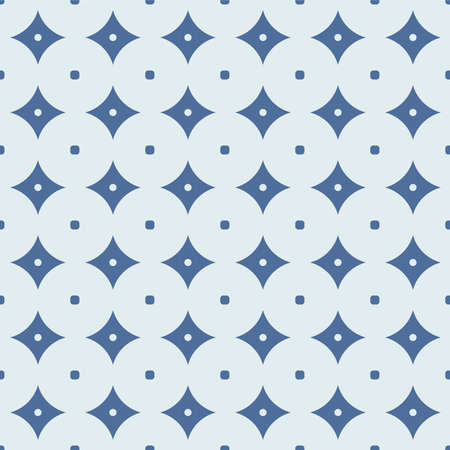Japanese Circle Star Vector Seamless Pattern
