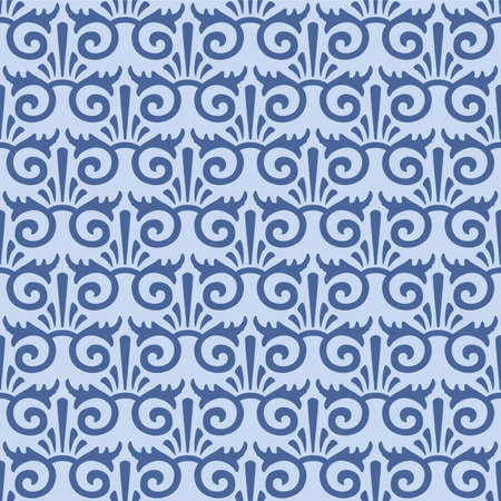 Japanese Curl Crown Motif Vector Seamless Patternのイラスト素材