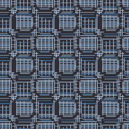 Japanese Checkered Weave Vector Seamless Pattern