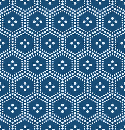 Japanese Dot Hexagon Vector Seamless Patternのイラスト素材