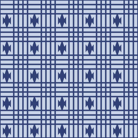 Japanese Plaid Line Motif Vector Seamless Patternのイラスト素材
