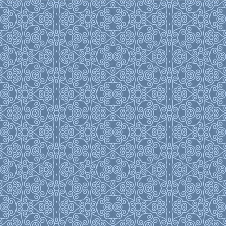 Japanese Curl Line Mosaic Vector Seamless Patternのイラスト素材