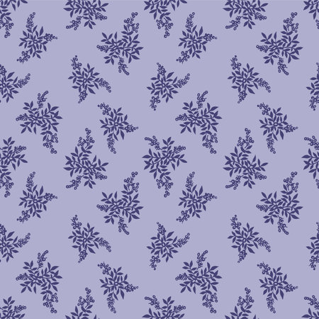 Japanese Grape Leaf Bouquet Vector Seamless Patternのイラスト素材