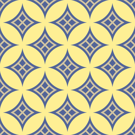 Japanese Circle Net Vector Seamless Patternのイラスト素材
