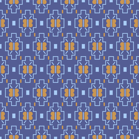 Japanese Cross Shape Diamond Motif Vector Seamless Pattern