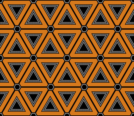 Japanese Triangle Mosaic Vector Seamless Patternのイラスト素材