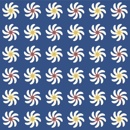 Japanese Swirl Petal Flower Vector Seamless Patternのイラスト素材