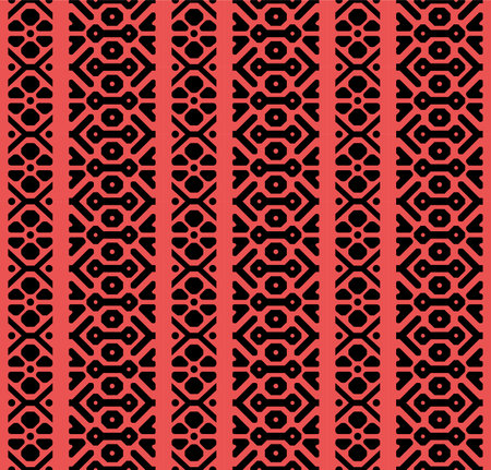 Japanese Tribal Motif Stripe Vector Seamless Patternのイラスト素材