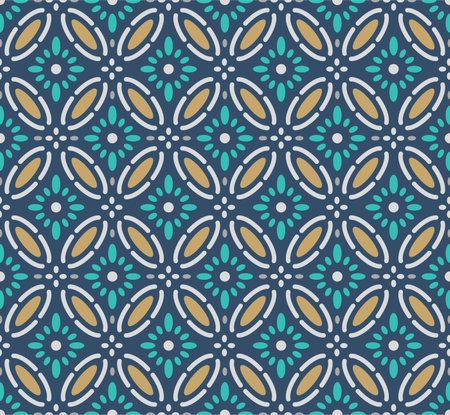 Japanese Curl Diamond Petal Vector Seamless Patternのイラスト素材