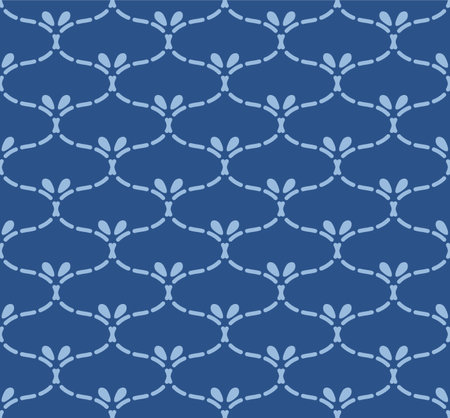 Japanese Curl Zigzag Line Leaf Vector Seamless Patternのイラスト素材