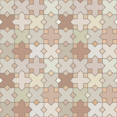 Japanese Cross Shape Square Vector Seamless Patternのイラスト素材