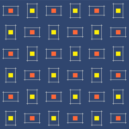 Japanese Rectangle Square Motif Vector Seamless Patternのイラスト素材