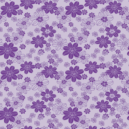 Japanese Pretty Flower Fall Vector Seamless Patternのイラスト素材