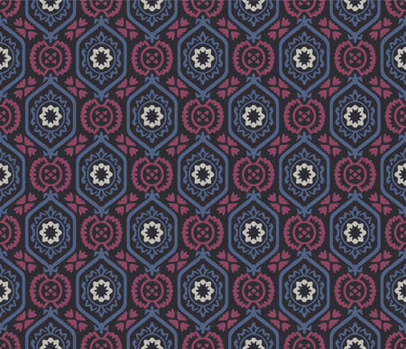 Japanese Luxury Hexagon Motif Vector Seamless Patternのイラスト素材