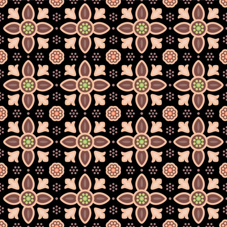 Japanese Star Petal Flower Vector Seamless Patternのイラスト素材