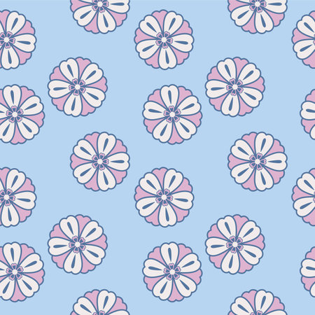 Japanese Cherry Blossom Motif Fall Vector Seamless Patternのイラスト素材