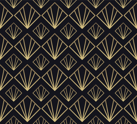 Japanese Gold Diamond Line Vector Seamless Patternのイラスト素材