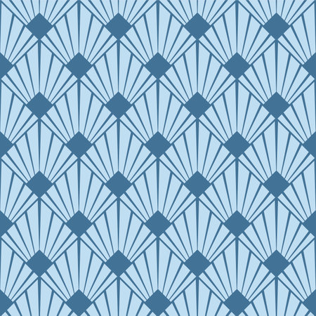 Japanese Square Diamond Fan Wave Vector Seamless Patternのイラスト素材