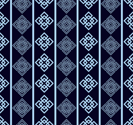 Japanese Diamond Square Star Stripe Vector Seamless Patternのイラスト素材
