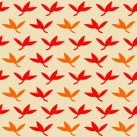 Japanese Red Leaf Motif Vector Seamless Patternのイラスト素材