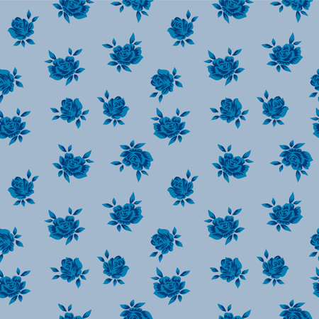 Japanese Rose Leaf Vector Seamless Patternのイラスト素材