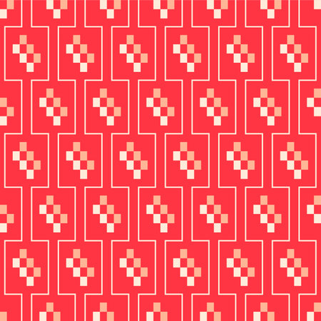 Japanese Cross Shape Zigzag Vector Seamless Patternのイラスト素材