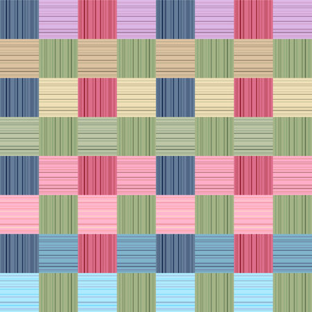 Japanese Colorful Stripe Checkered Vector Seamless Patternのイラスト素材