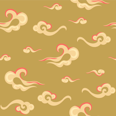 Japanese Art Cloud Vector Seamless Patternのイラスト素材